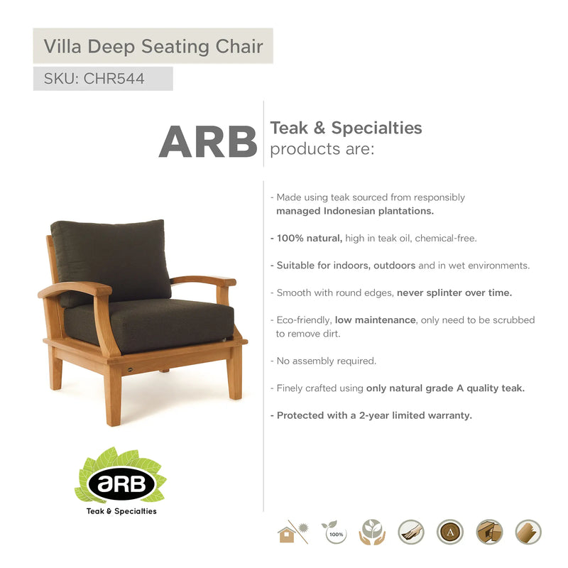 Teak Deep Seating Chair Villa