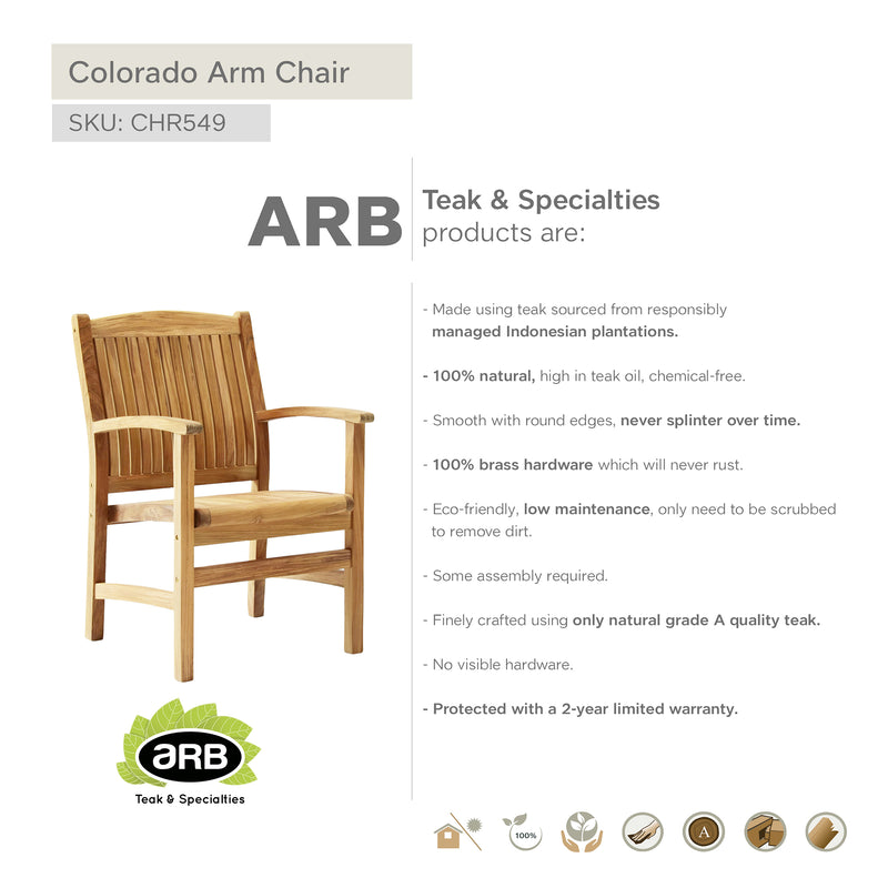 Teak Arm Chair Colorado KD