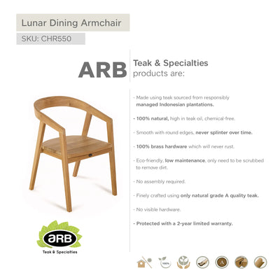 Teak Dining Armchair Luna