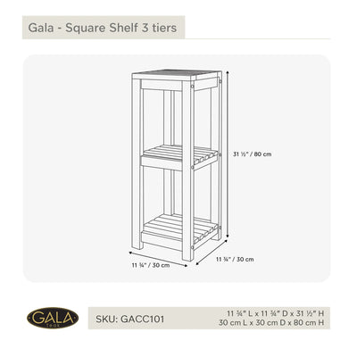 Teak 3-Tier Shelf Gala Square