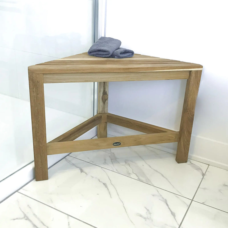 Teak Shower Bench Ray corner 24" (60 cm)