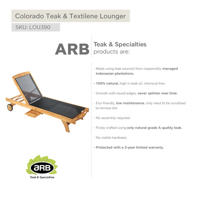 Teak & Textilene Lounger Colorado