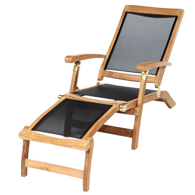 Teak & Textilene Steamer Chair Lounger Colorado