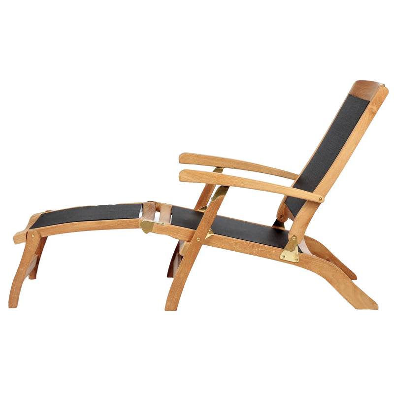 Teak & Textilene Steamer Chair Lounger Colorado