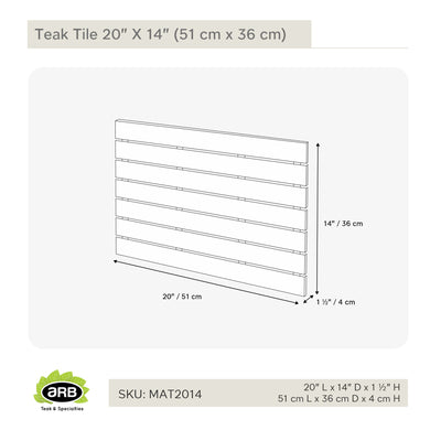 Teak Tile 20" X 14" (51 cm x 35.5 cm)