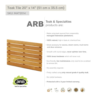 Teak Tile 20" X 14" (51 cm x 35.5 cm)