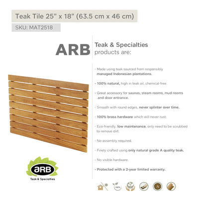 Teak Tile 25" X 18" (63.5 cm x 46 cm)