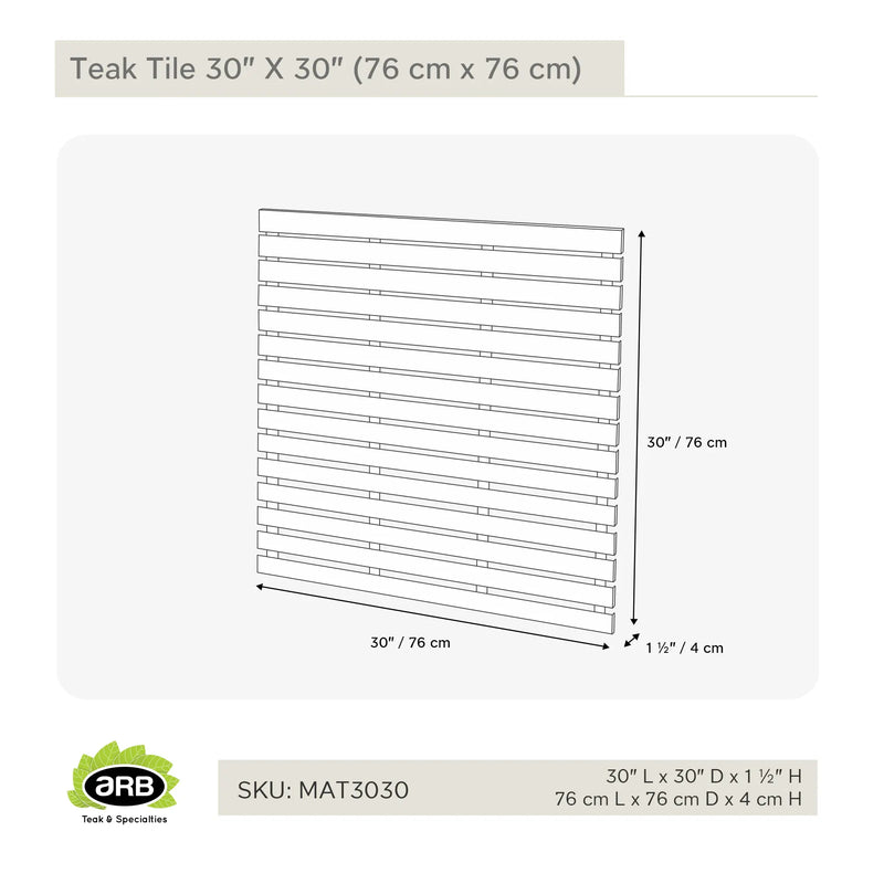 Teak Tile 30" X 30" (76 cm x 76 cm)