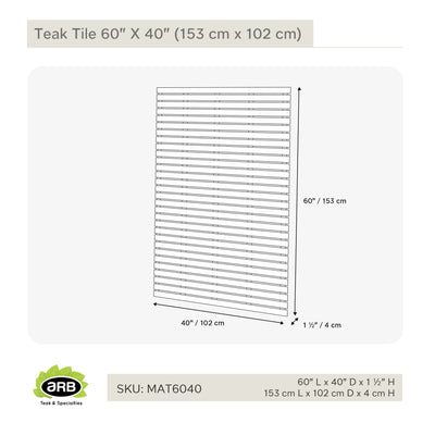 Teak Tile 60" X 40" (152.5 cm x 102 cm)