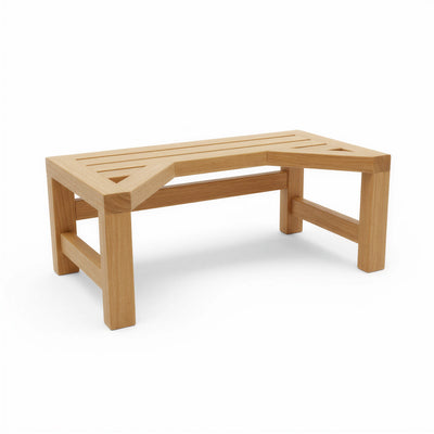 Teak Squatting Toilet Stool | 8" Height x 20" Wide | Luxury Washroom Footrest