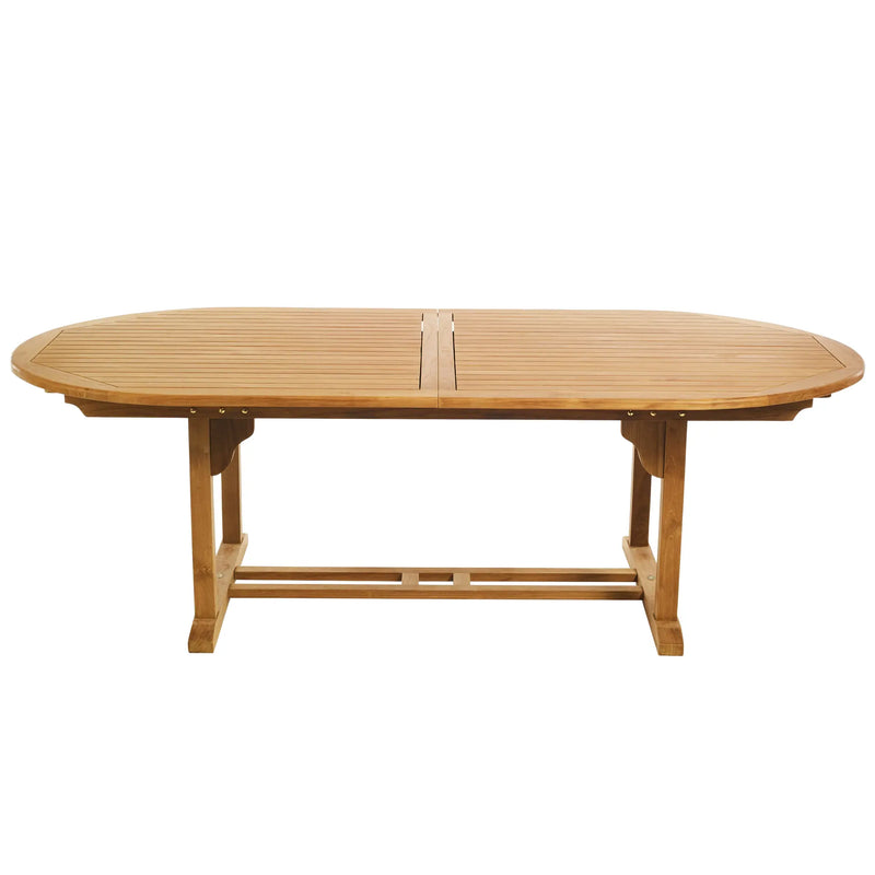 Teak Dining Extension Table Asia - Oval 95/118 x 48" (240/300 x 120 cm)