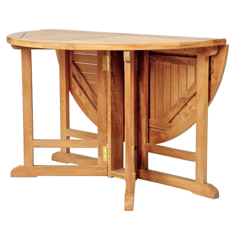 Teak Folding Butterfly Dining Table - Round 48" (120 cm)