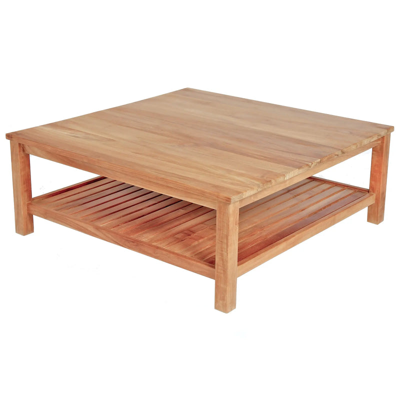 Teak Coffee Table with Shelf Jay - Square 48" (120 cm)