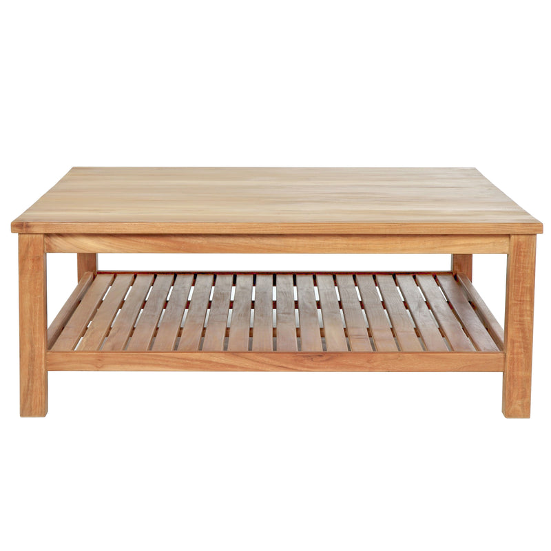Teak Coffee Table with Shelf Jay - Square 48" (120 cm)