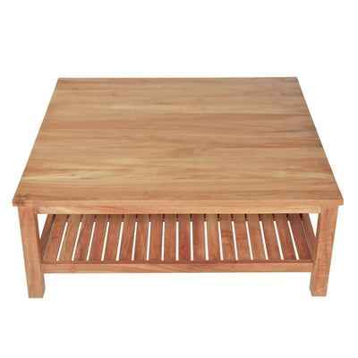 Teak Coffee Table with Shelf Jay - Square 48" (120 cm)