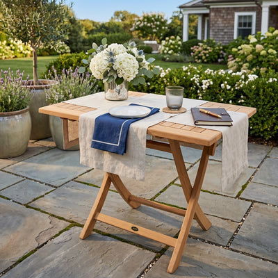 Teak Folding Dining Table, Rect 36x24