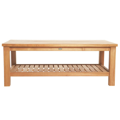 Teak Coffee Table with Shelf Jay - Rectangular 48 x 24" (120 x 60 cm)