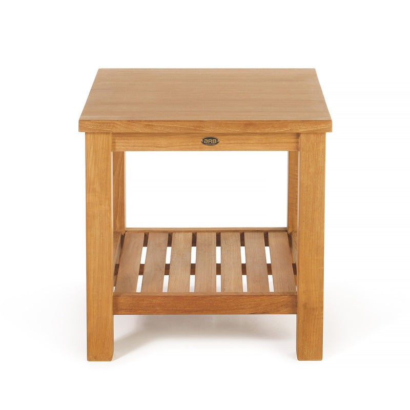 Teak Side Table with Shelf Jay - Square 24" (60 cm)