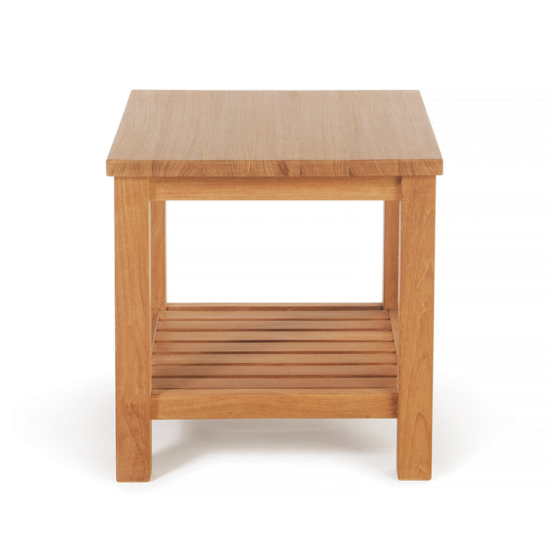 Teak Side Table with Shelf Jay - Square 24" (60 cm)