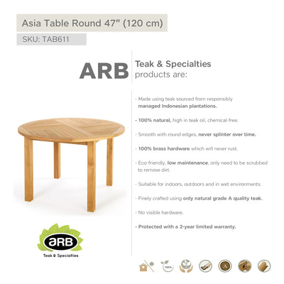 TAB611 - Asia Mesa redonda de 47" (120 cm) KD