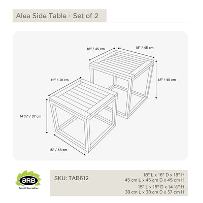 Teak Nesting Side Tables Alea - Set of 2