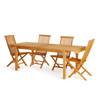 Teak Dining Extension Table Foster - Rectangular 65/85 x 36" (165/215 x 90 cm)