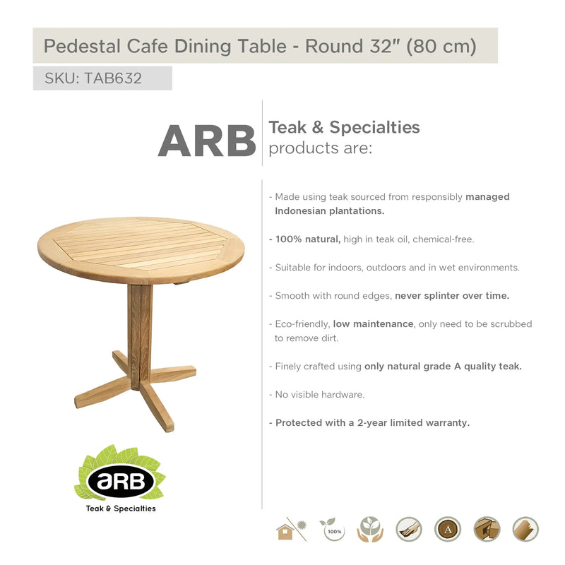 TAB571 - Classic Teak mesa plegable Redonda 35"