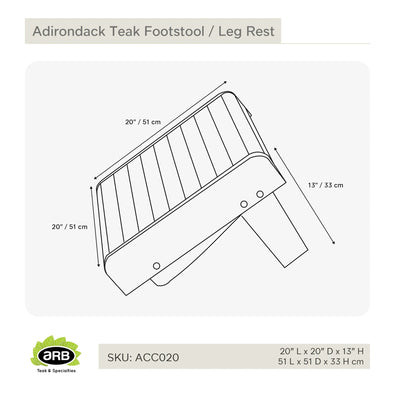 Teak Footstool / Leg Rest Adirondack