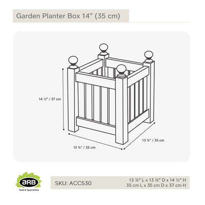 Teak Garden Planter Box 14" (35 cm)