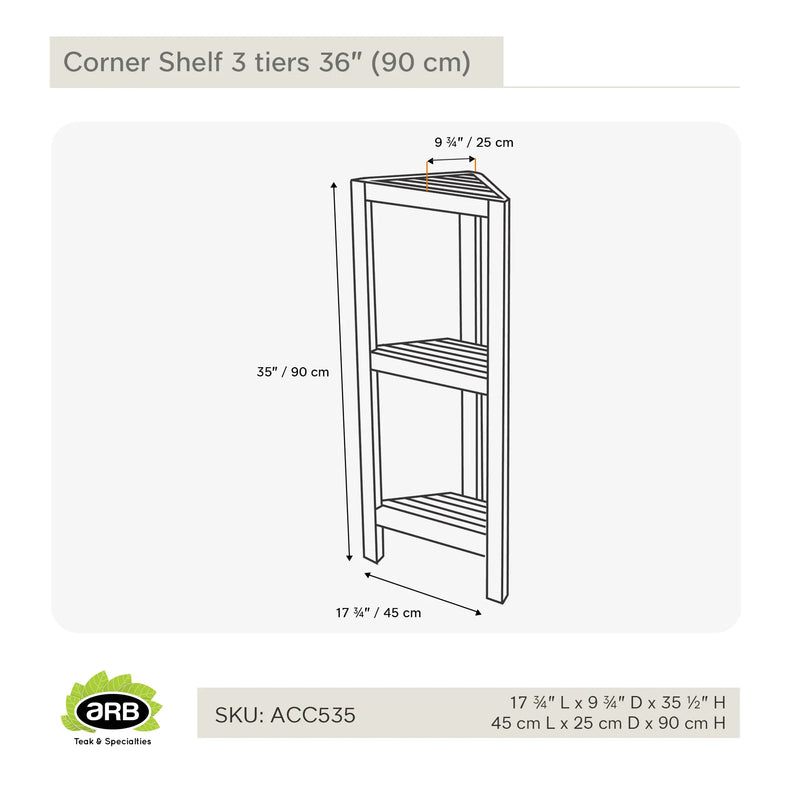 ACC535 - Estante esquinero de baño de 36" (90 cm)