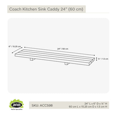 Teak Kitchen Sink Caddy Coach 24" (60 cm)