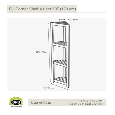 ACC610 - Estante esquinero Fiji con 4 entrepaños de 50" (128cm)