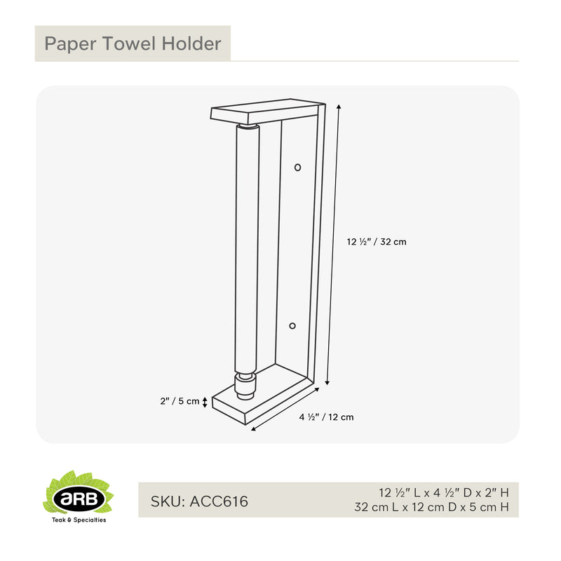 Teak Paper Towel Holder