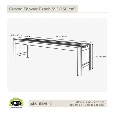 BEN340 - Banco de ducha Curved de 59" (150 cm)