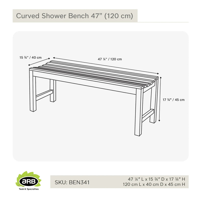 BEN341 - Banco de ducha Curved de 47" (120 cm)