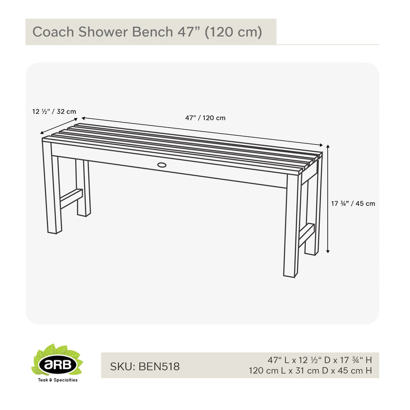 BEN518 - Banco de ducha Coach de 47" (120 cm)