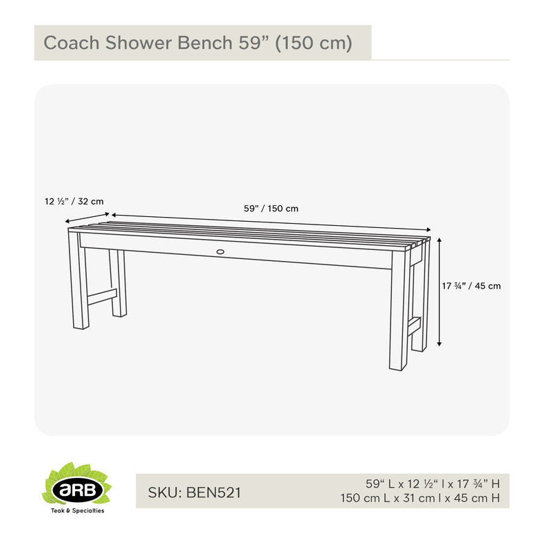 BEN521 - Banco de ducha Coach de 59" (150 cm)