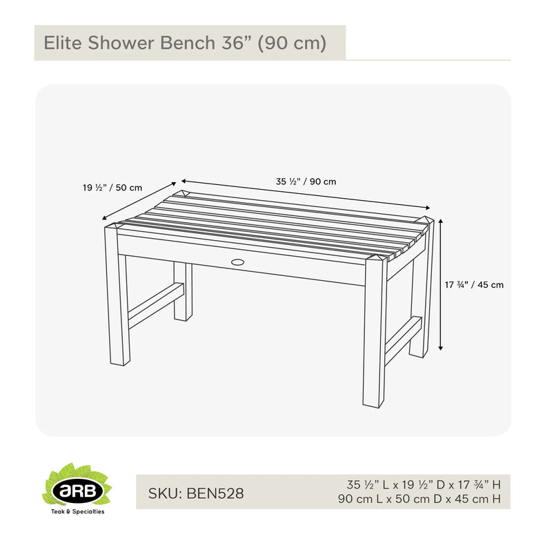 Teak Bench Elite 36" (90 cm)