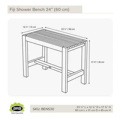 Teak Shower Bench Fiji 24" (60 cm)