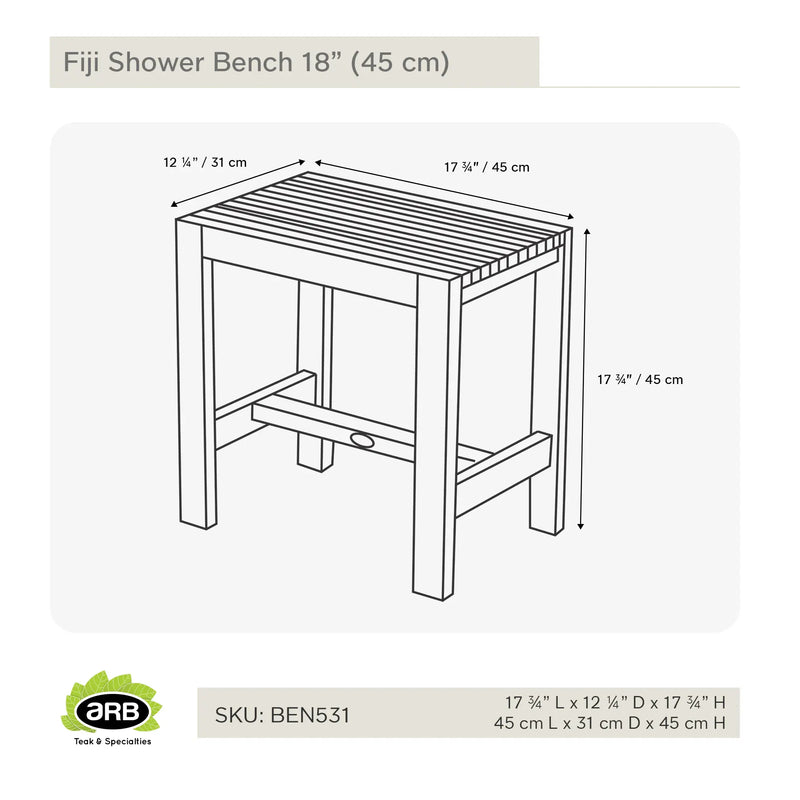 BEN531 - Banco de ducha Fiji de 18" (45 cm)