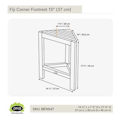 Teak Corner Footrest Fiji 15" (37 cm)