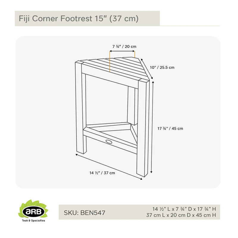 BEN547 - Apoya pies esquinero Fiji de 15" (37 cm)