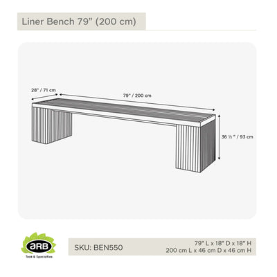 BEN550 - Banco sin respaldo Fiji 79"