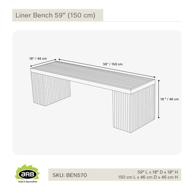 Teak Bench Liner 59" (150 cm)
