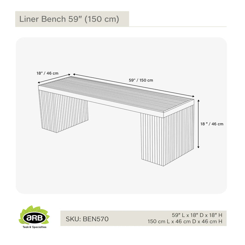 BEN570 - Banco sin respaldo Fiji 59" (150 cm)