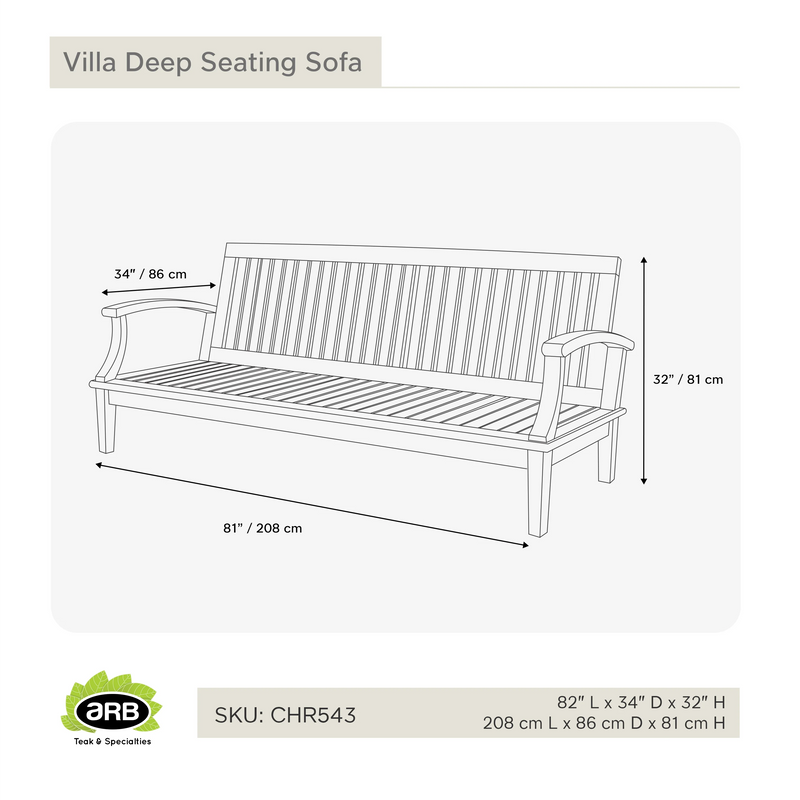 Teak Deep Seating Sofa Villa