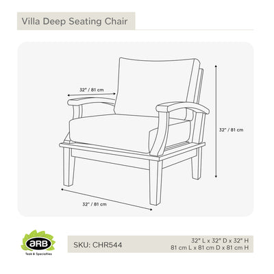 Teak Deep Seating Chair Villa