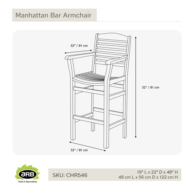 CHR546 - Manhattan Silla de bar con brazos