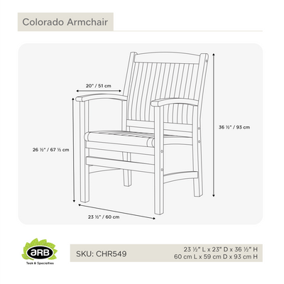 Teak Arm Chair Colorado KD