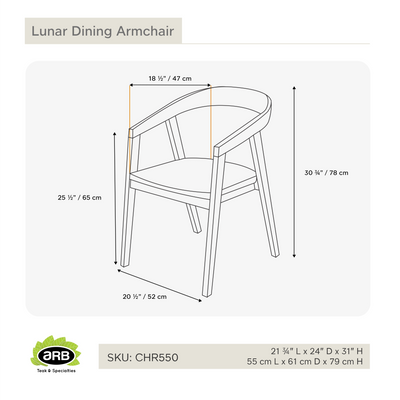 Teak Dining Armchair Luna